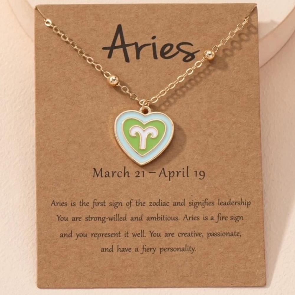 Aries Horoscope Charm Necklace